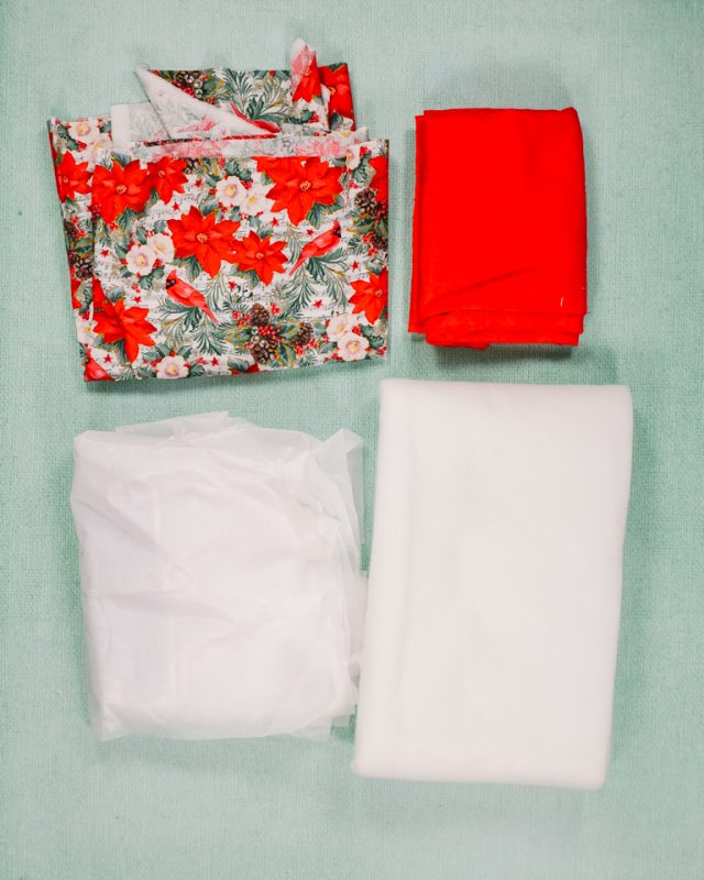 DIY Christmas Fabric Bucket supplies
