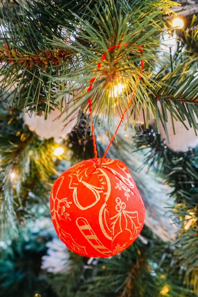 DIY Fabric Ornament Ball with Free Pattern