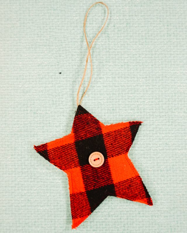 sew button into center of star