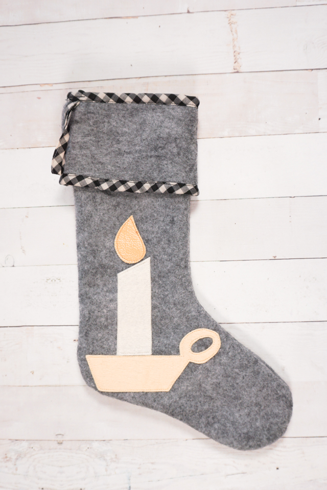 felt candle christmas stocking