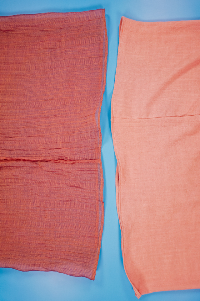 sew a tiny rolled hem for both fabrics