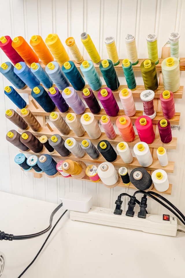 thread rack sewing room