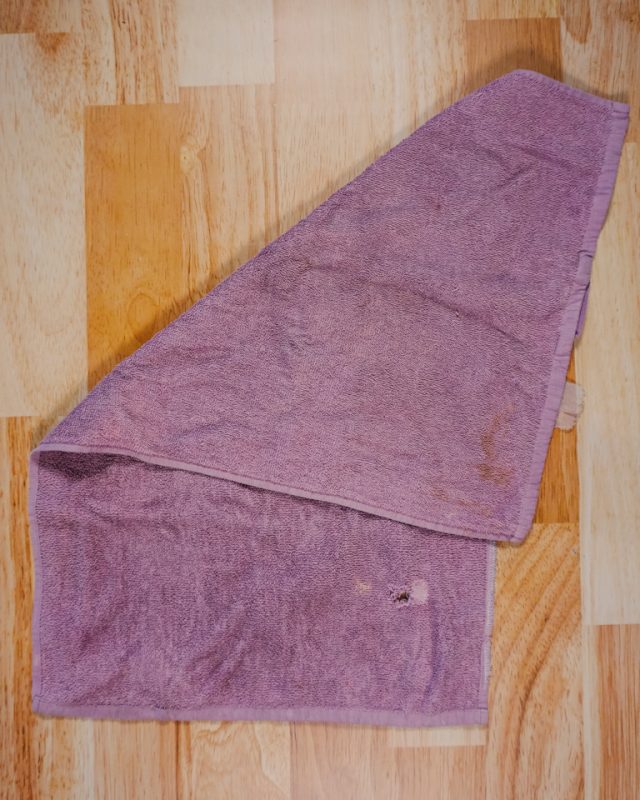 hand towel to cut up