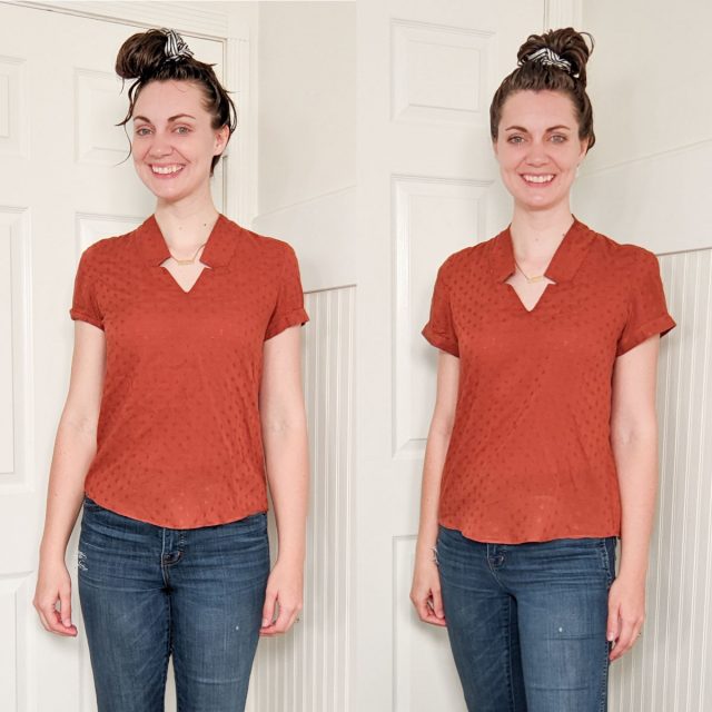 How to Make a Shirt Bigger before and after
