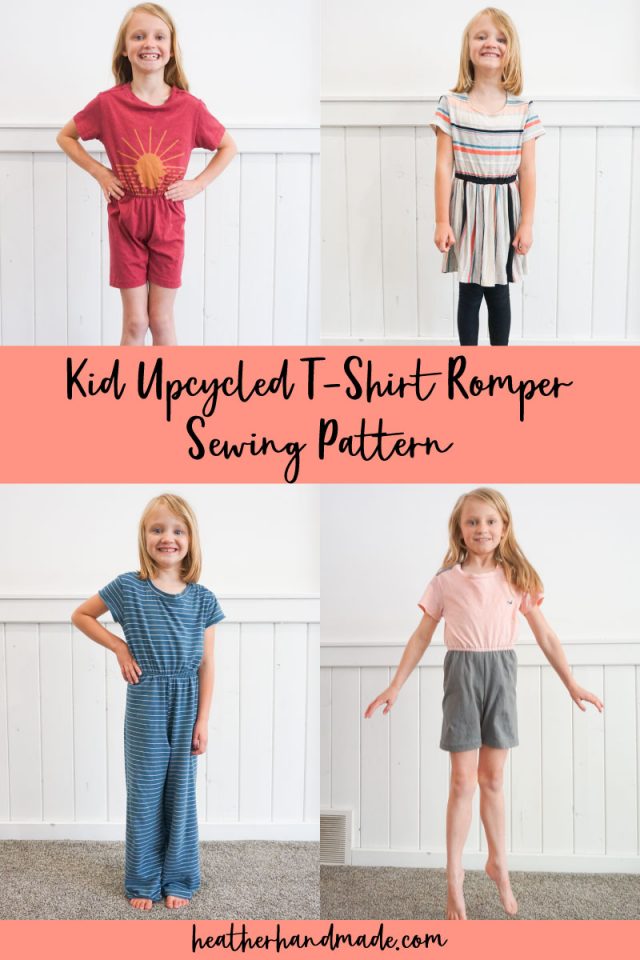 Kid Upcycled T-Shirt Romper and Dress Sewing Pattern