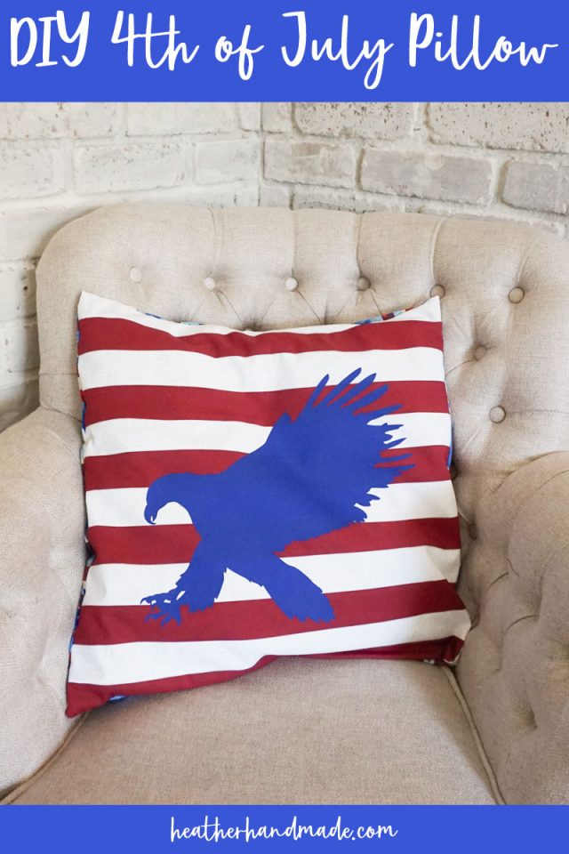 DIY 4th of July Pillow: Eagle and Stripes