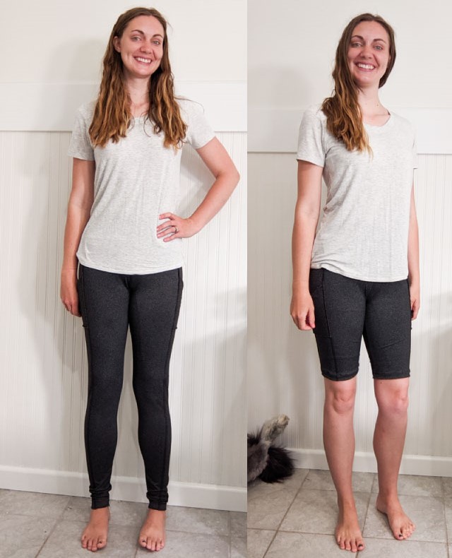 cut leggings into shorts