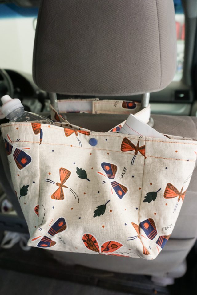 Easy diy car trash bag. How to sew and easy car trash bag.