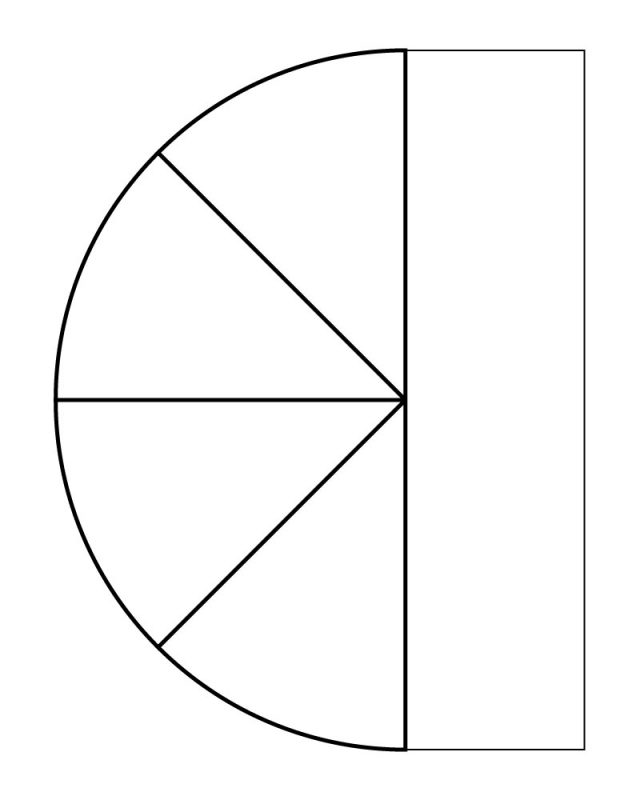 sew the rectangle onto the straight edge of the half circle