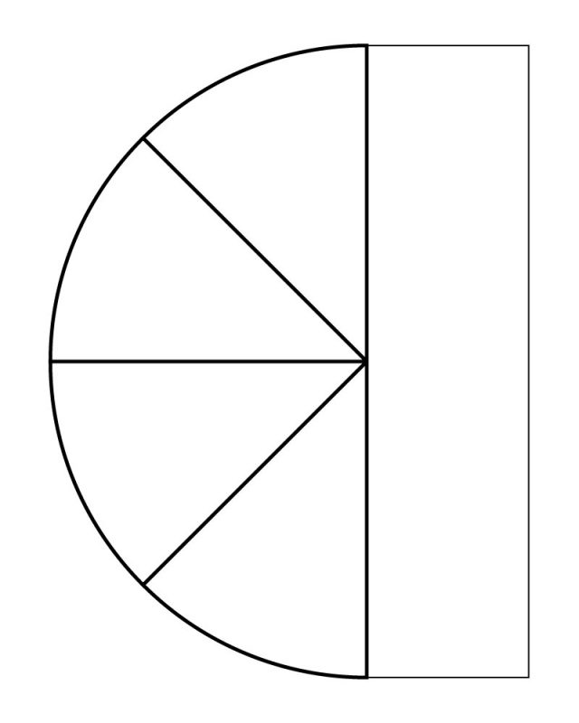 sew the rectangle onto the straight edge of the half circle