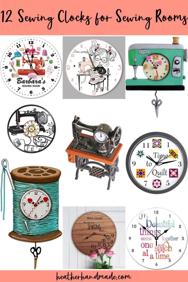 12 Sewing Clocks for your Sewing Room