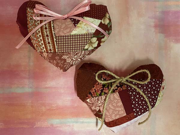 crazy patchwork heart project