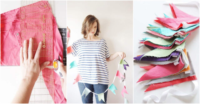 diy denim bunting