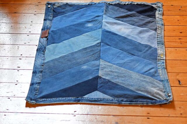 make unique denim handmade chevron rug