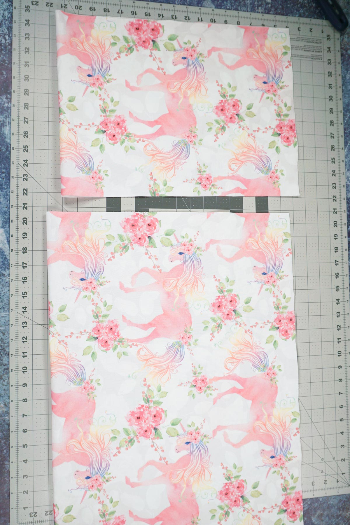 cut yardage into large rectangle