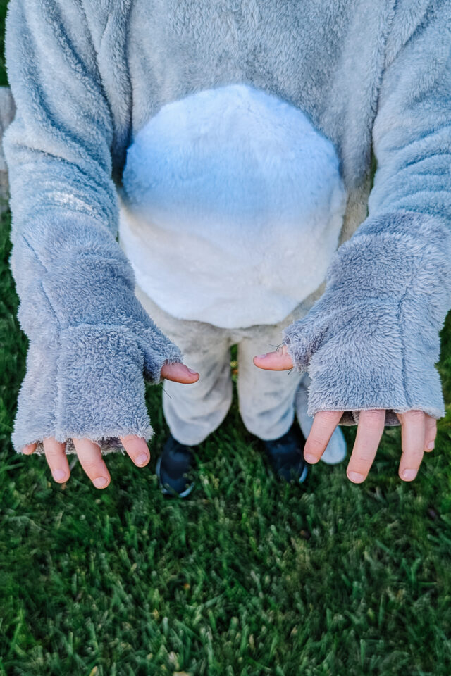 fuzzy half gloves for cat costume