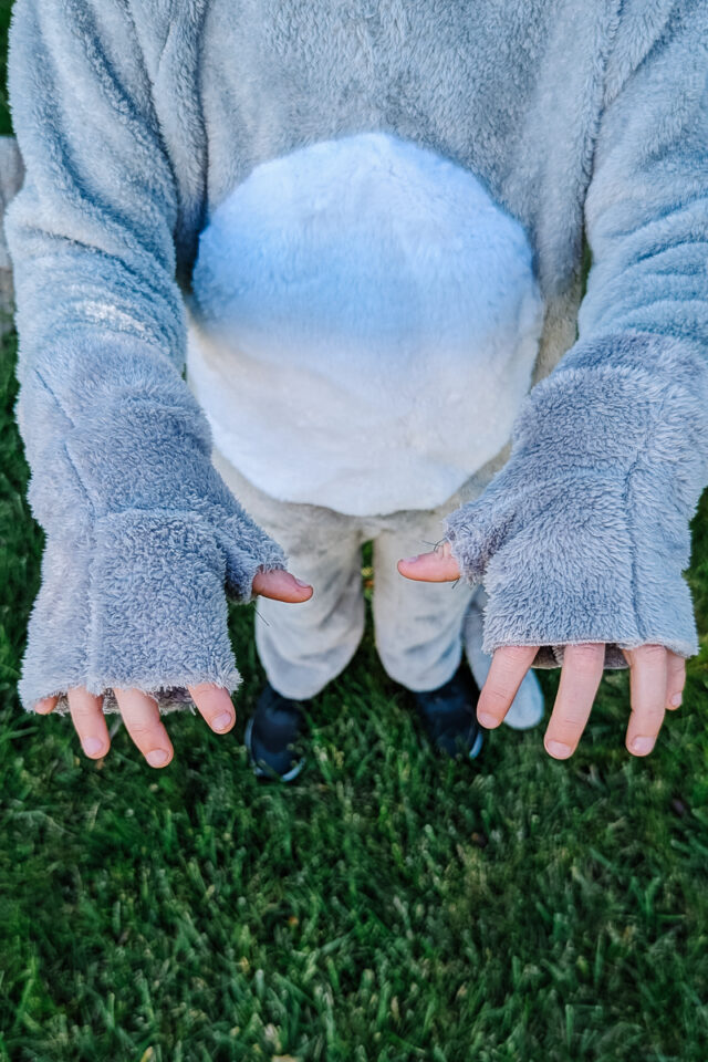 fuzzy half gloves for cat costume