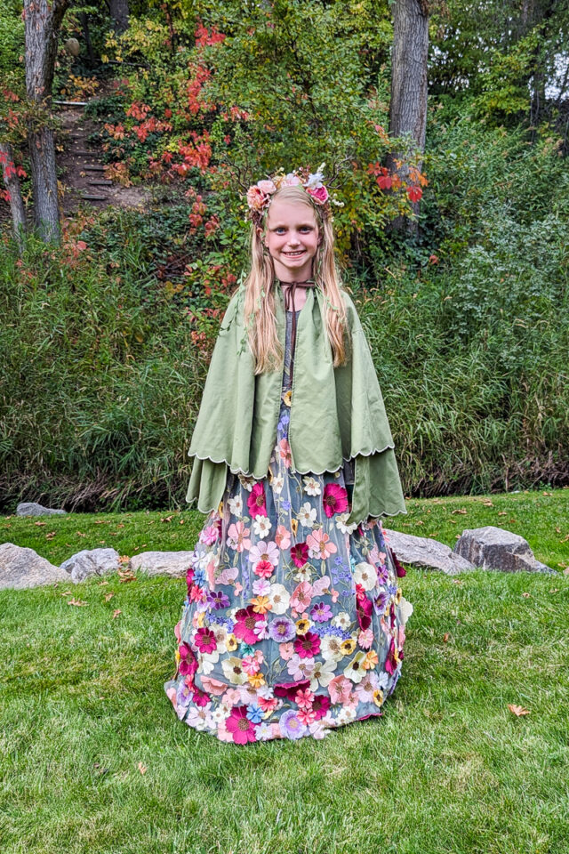 diy mother earth costume with cloak