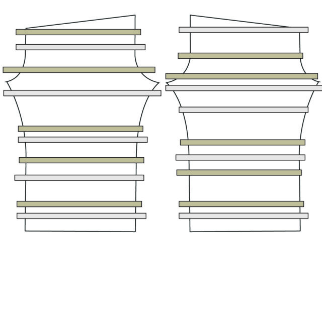 lay strips on pants pieces