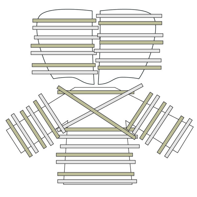 lay strips on hoodie pieces
