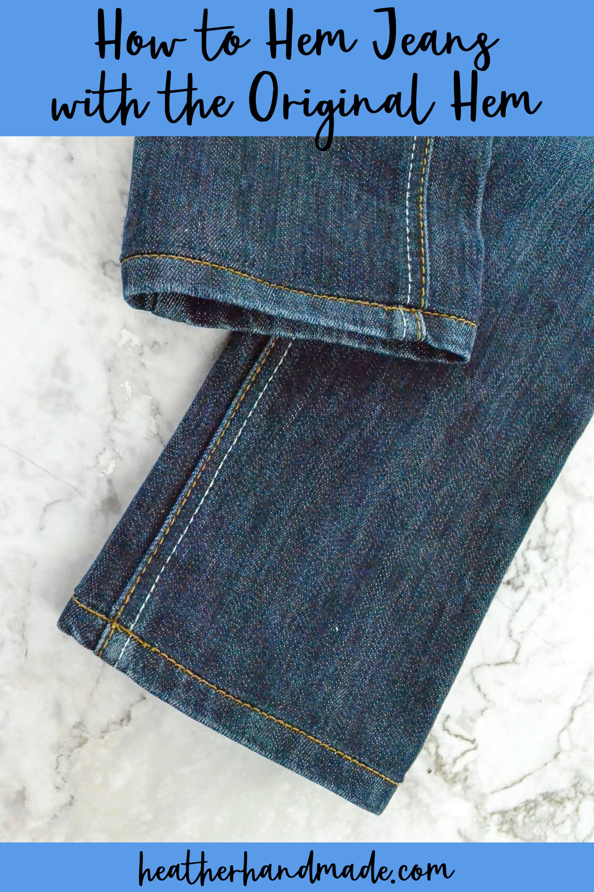 how to hem jeans with the original hem
