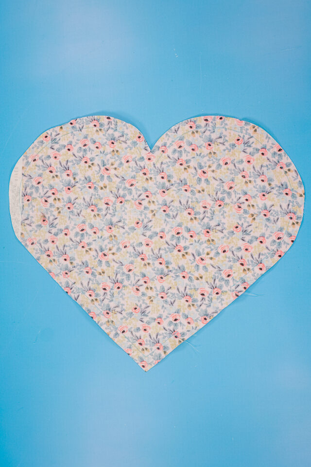 sew around shape and leave 4 inch hole