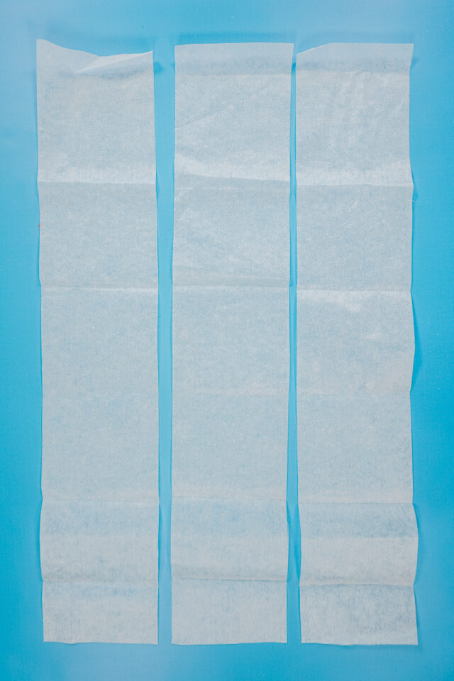 cut strips of fusible interfacing