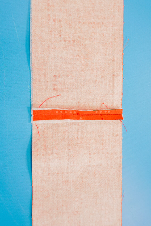 seam is through the interfacing