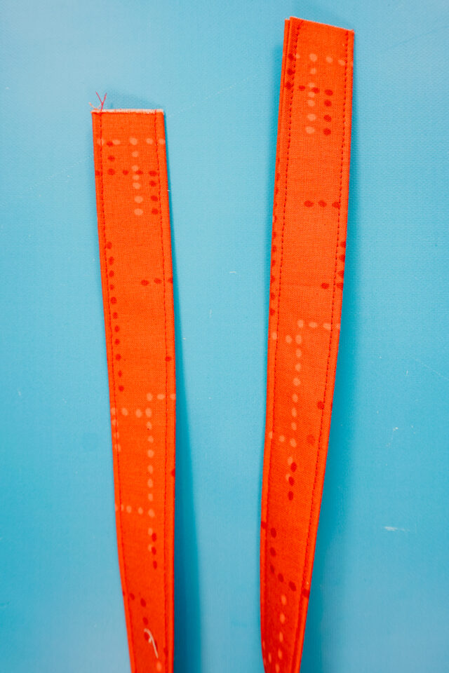 sew each long side 1/8 inch from the edge
