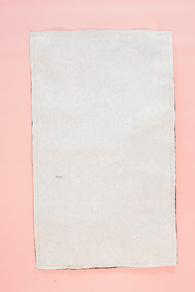 sew around edge leaving 4 inch hole for turning