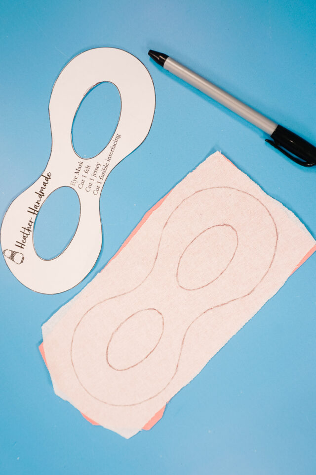 fuse interfacing to knit fabric. draw mask shape onto interfacing.