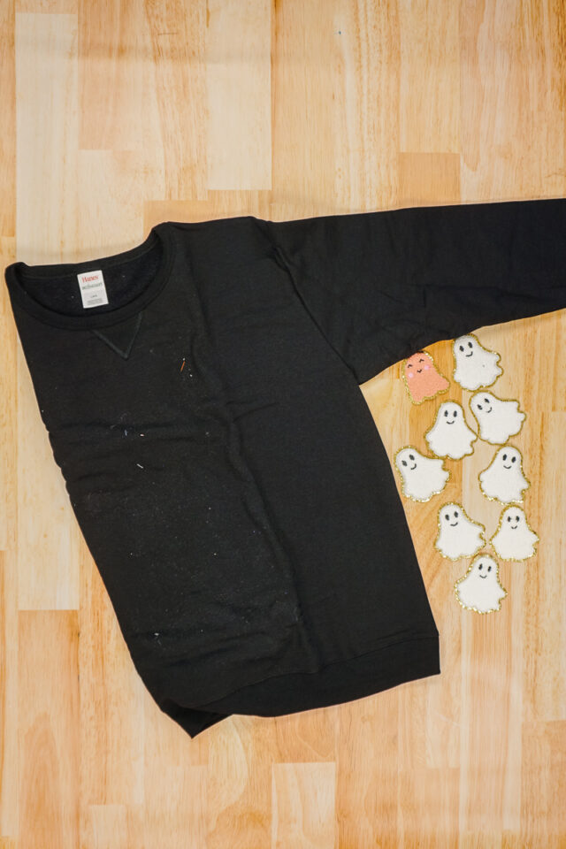 DIY Halloween Sweatshirt with Patches supplies