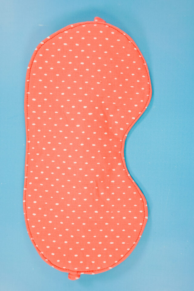 edgestitch around the sleep mask and close the hole