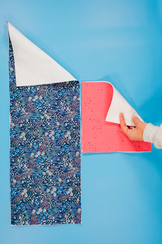 fuse interfacing and fleece to fabric