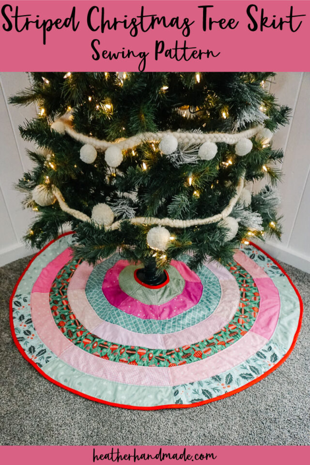 Striped Christmas Tree Skirt Sewing Pattern