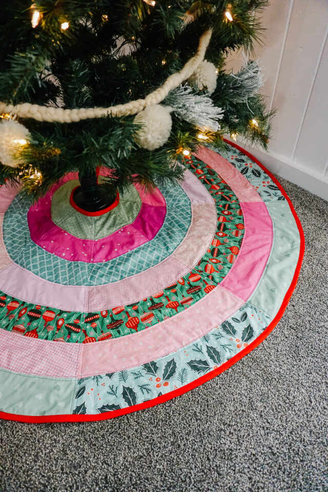 Striped Christmas Tree Skirt Sewing Pattern