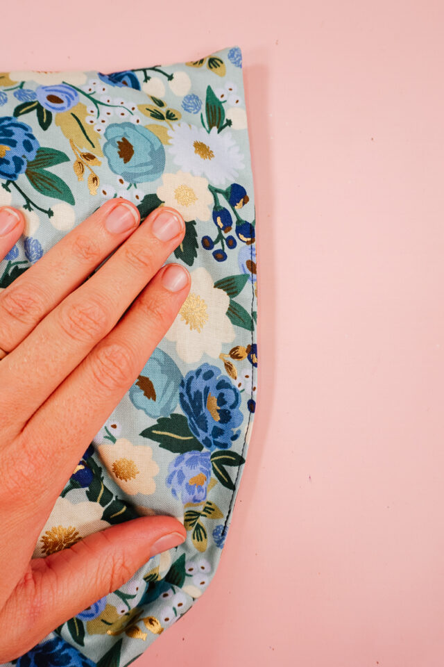 pinch and edgestitch hole closed