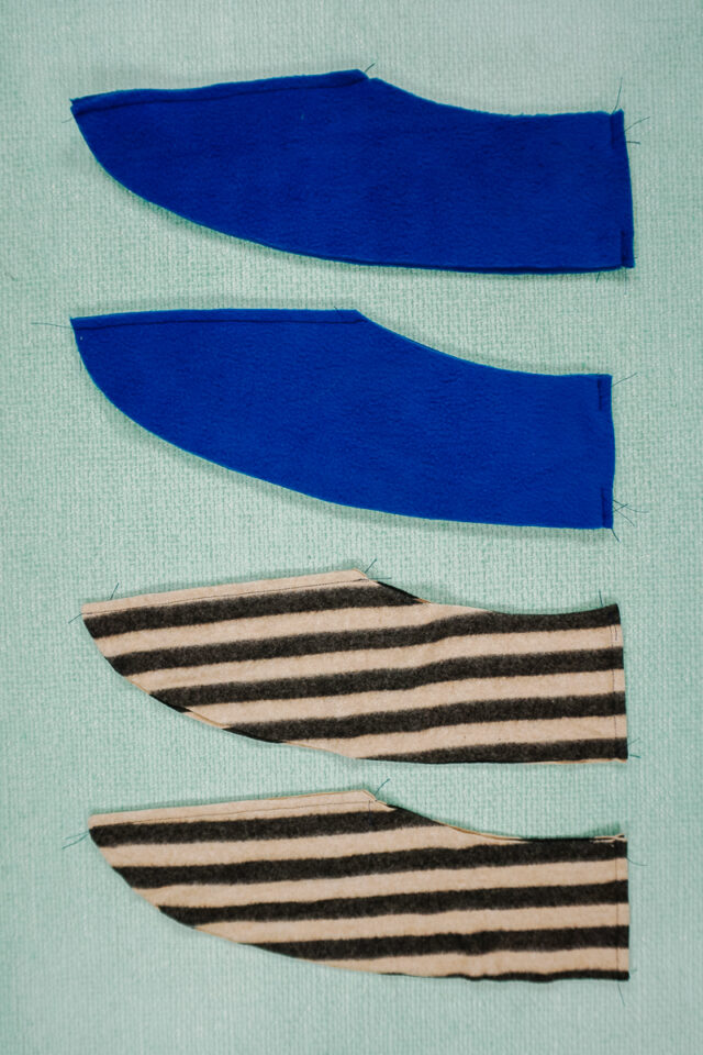 sew tops and backs right sides together