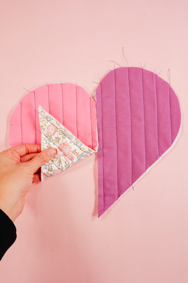 quilt pocket and heart pieces