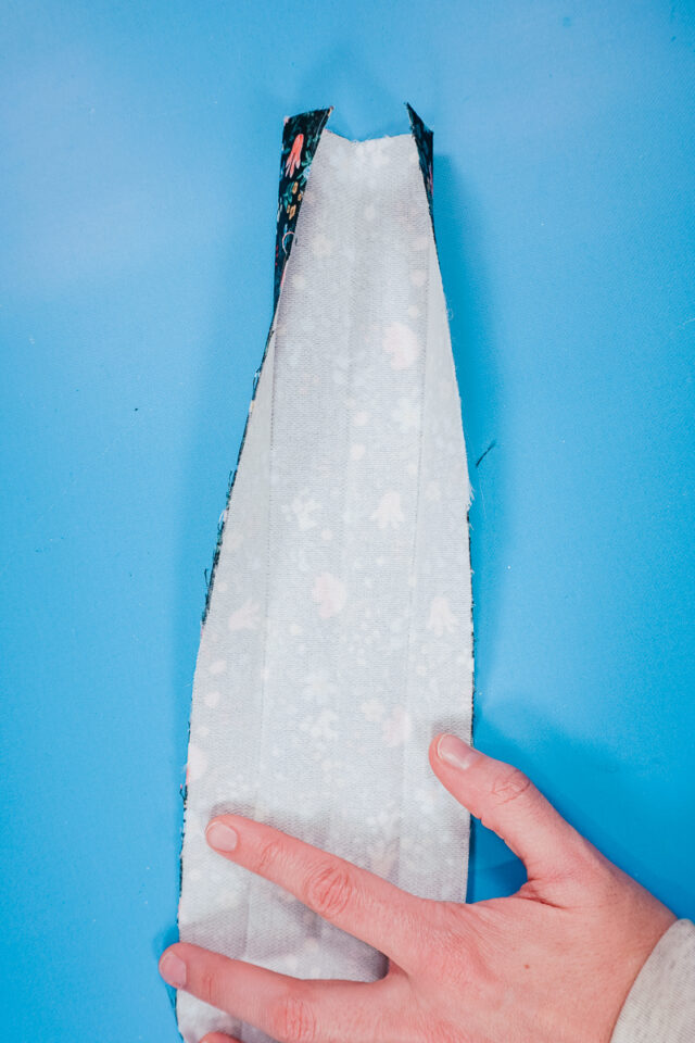 iron three folds into rectangle