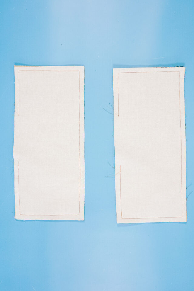 sew rectangles right sides together and leave a hole