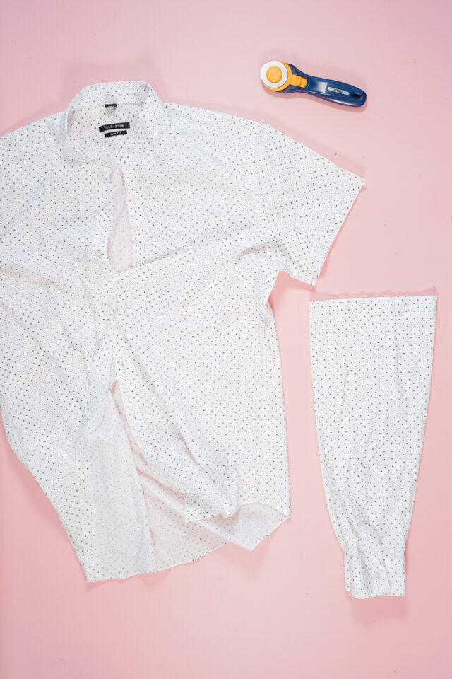 cut the sleeves into short sleeves