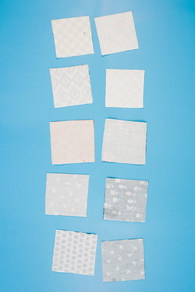 add fusible fleece and fusible interfacing to the back