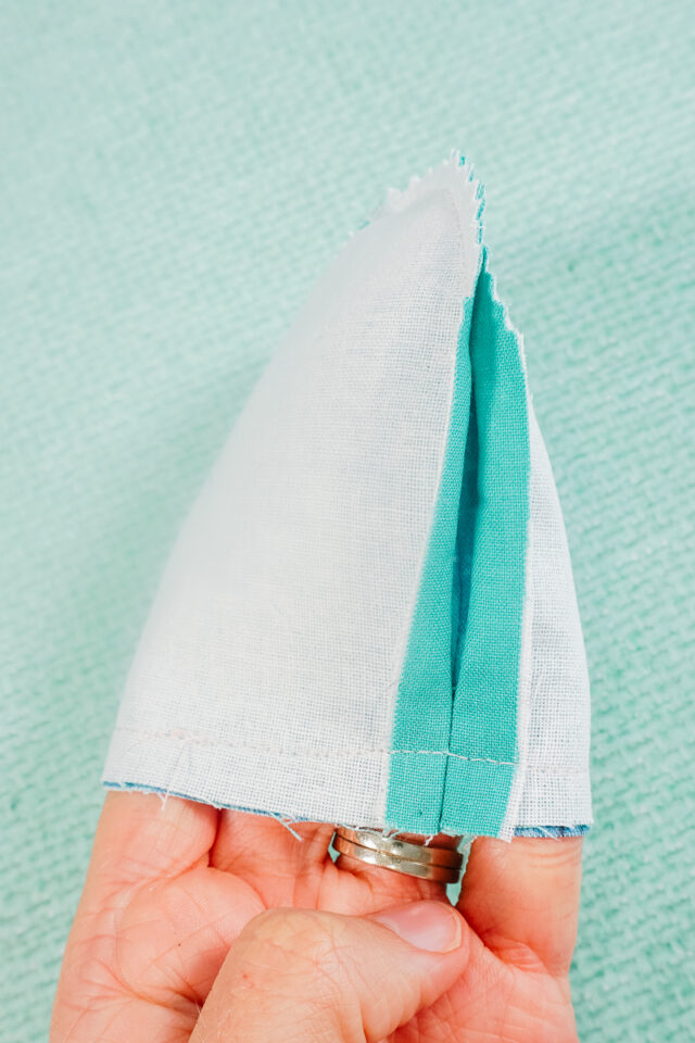 sew bottom of case right sides together