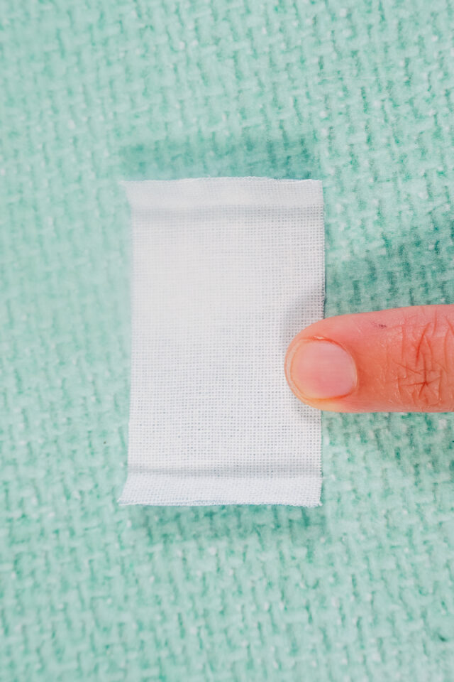 press ends of tab in 1/4 inch