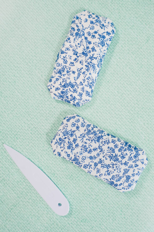 turn the front and back right side out and poke out corners