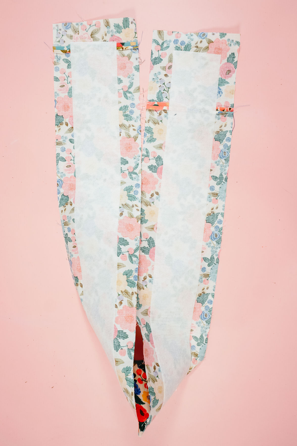 iron fusible fleece to back of fabric