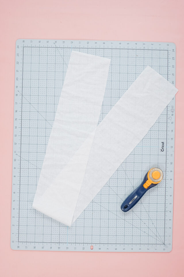cut out 5 inches by 40 inches of fusible interfacing