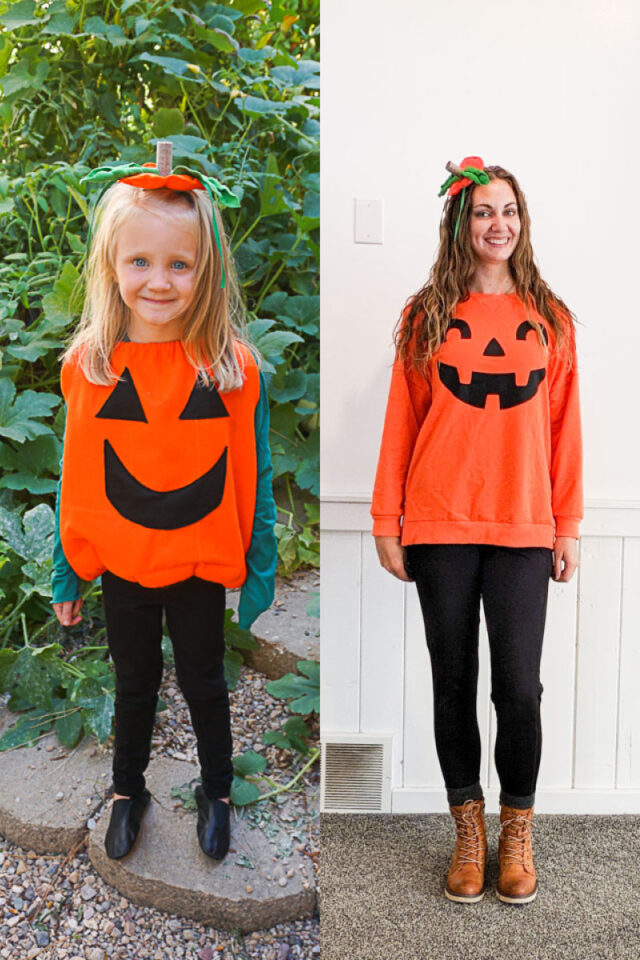 DIY pumpkin family costume