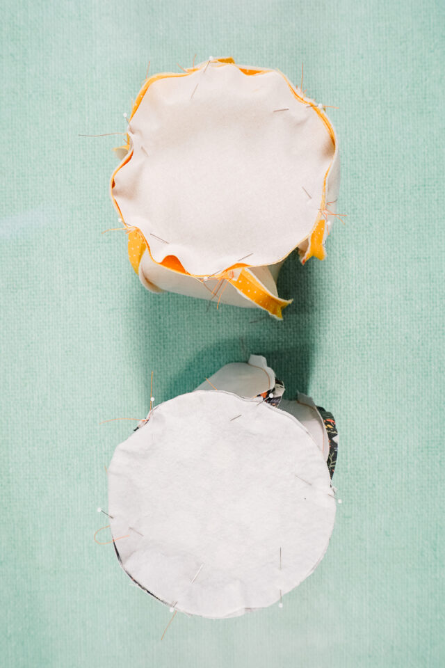 pin bottom onto sides